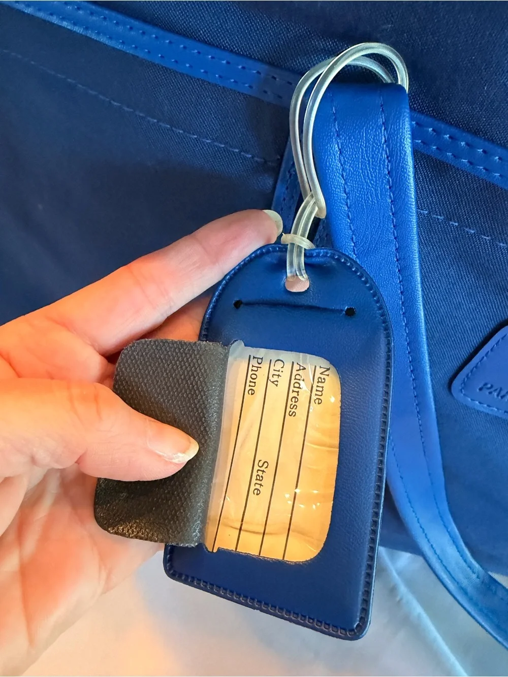 Vintage 1970s RARE NWT Pierre Cardin Large Blue Nylon Luggage Suitcase Bag